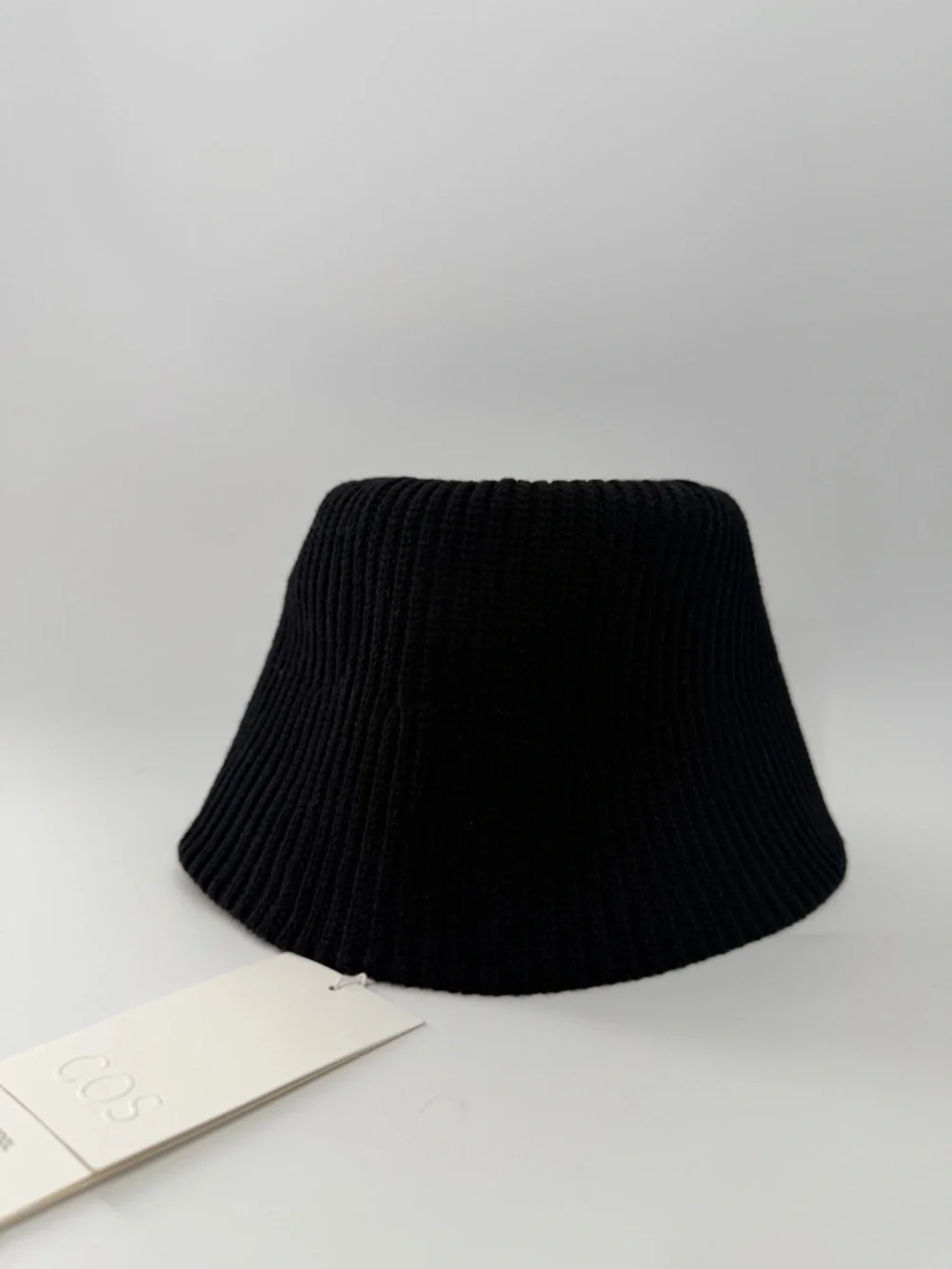 Cos Black Ribbed Wool Blend Bucket Hat - Picture 1 of 5